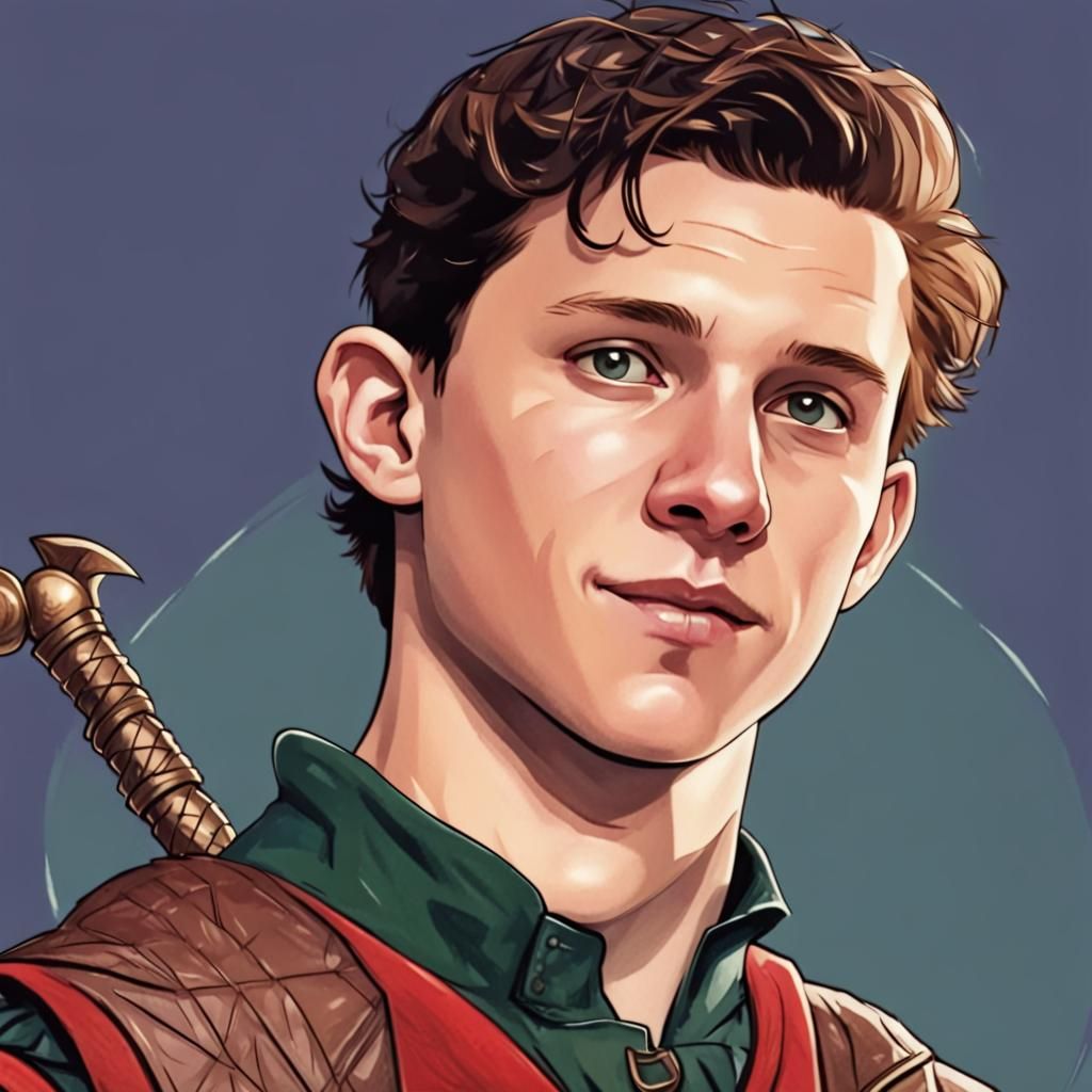 Tom Holland as D&D Character Concept Art