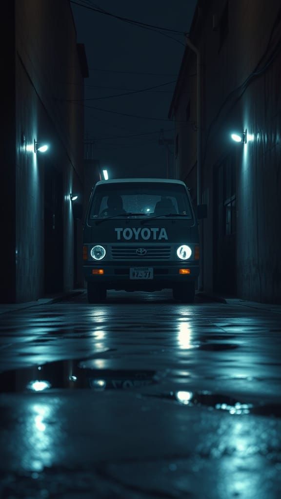 Dark Alley Scene with 1988 Toyota Sprinter