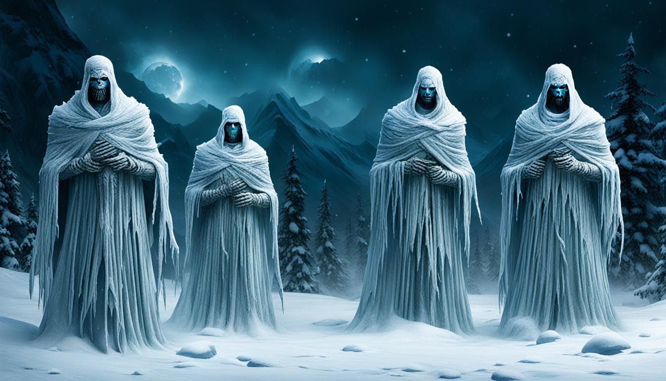 Ethereal Snow Wraiths Emerging from Blizzard