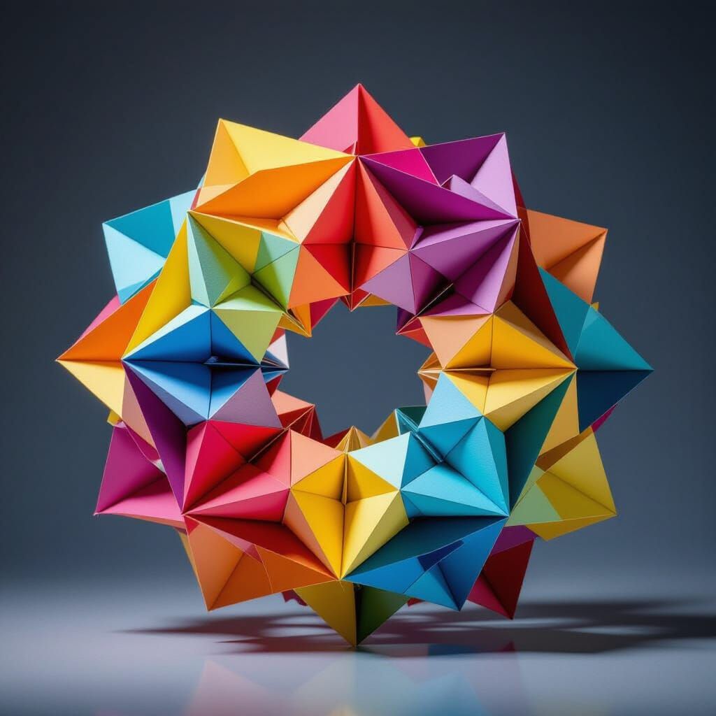 Vibrant Paper Sculpture of a Collaborative Network