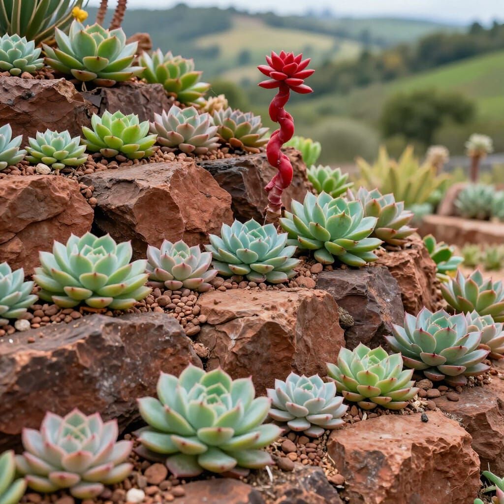 Vibrant Succulent Garden Photography with Natural Lighting