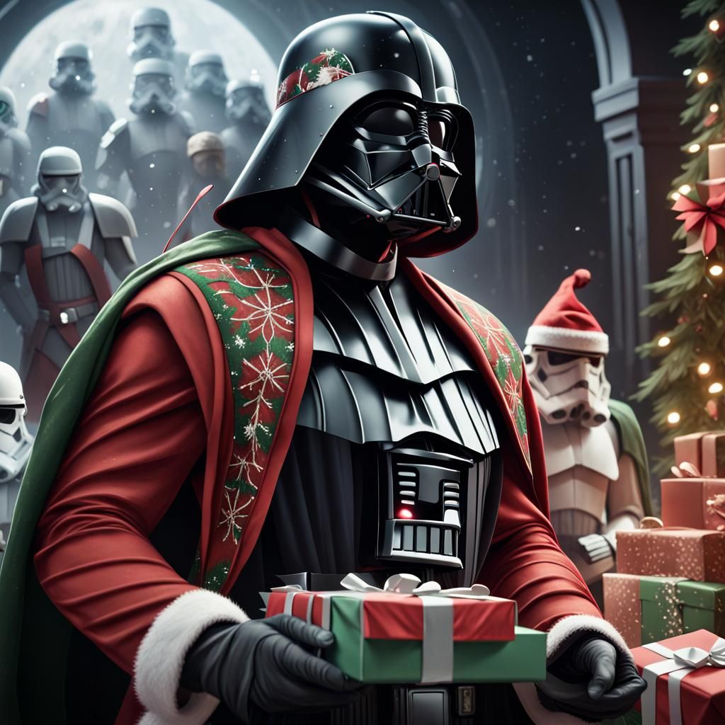 Darth Vader as Black Santa, Fantasy Art