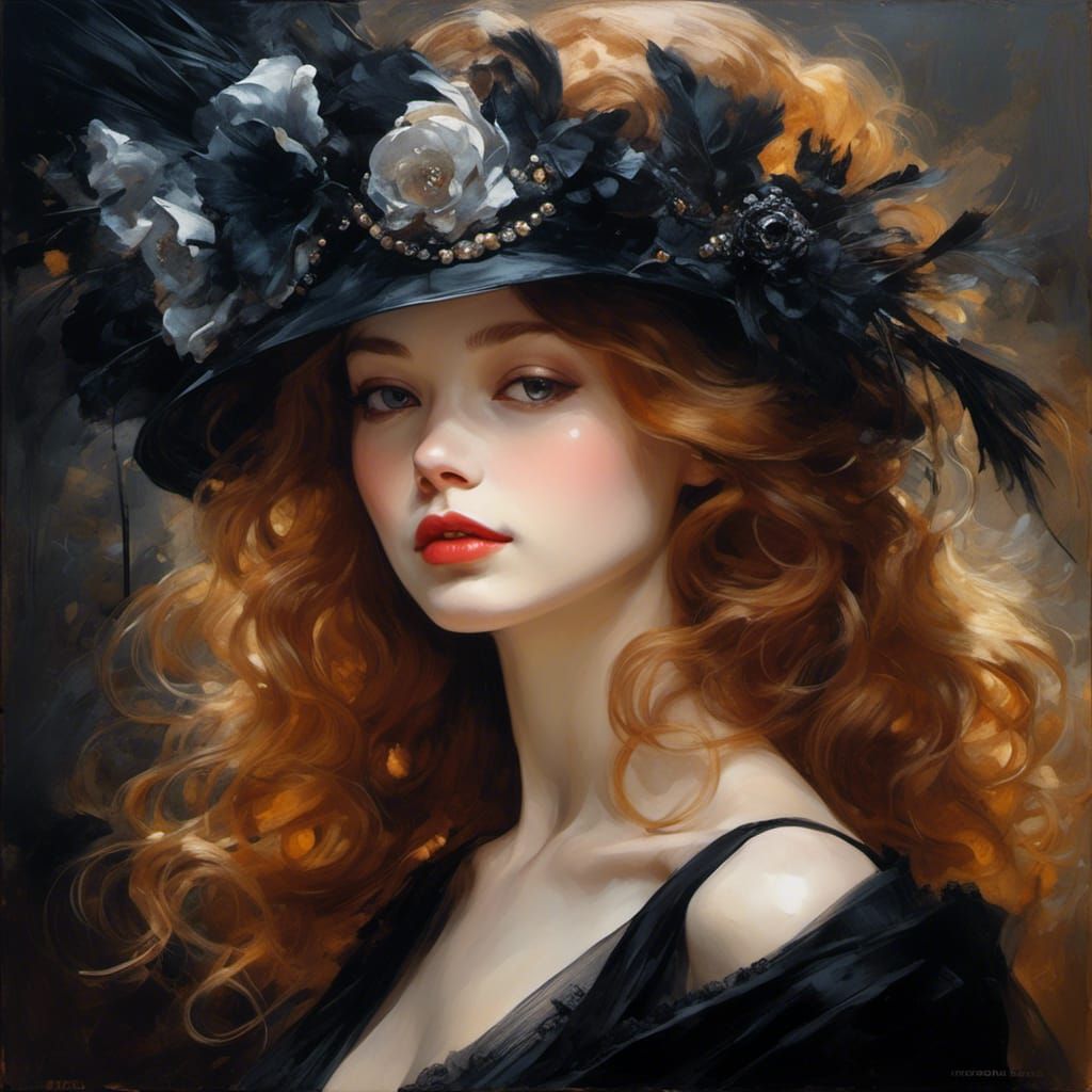 Elegant Polish Noblewoman: Gothic Oil Portrait