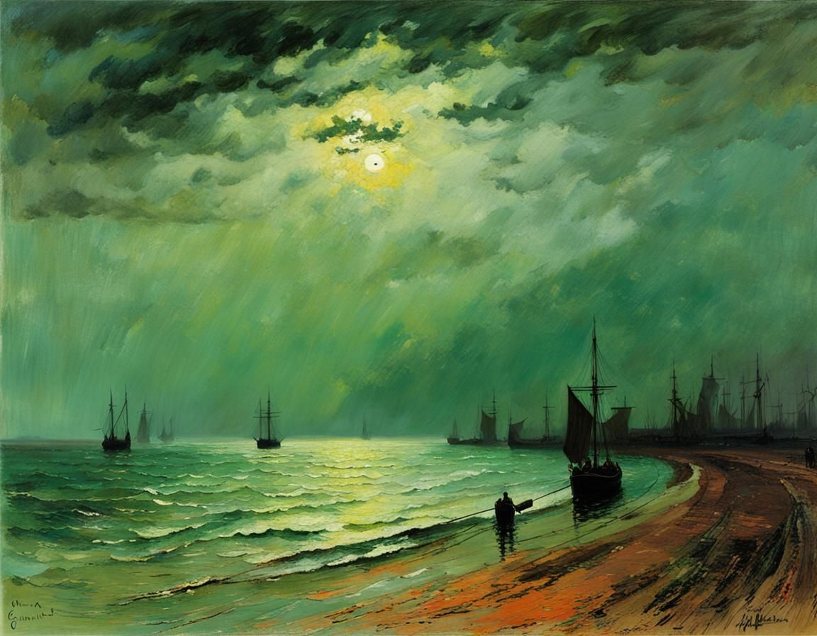 Dramatic Pre-Storm Skyscape in Romantic Style