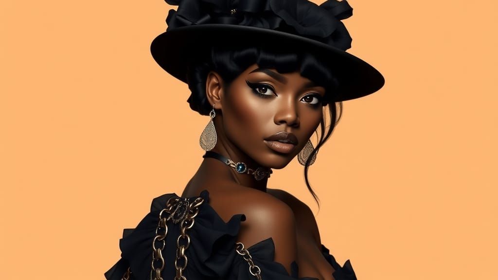 Abstract Black Concept Realized by AI