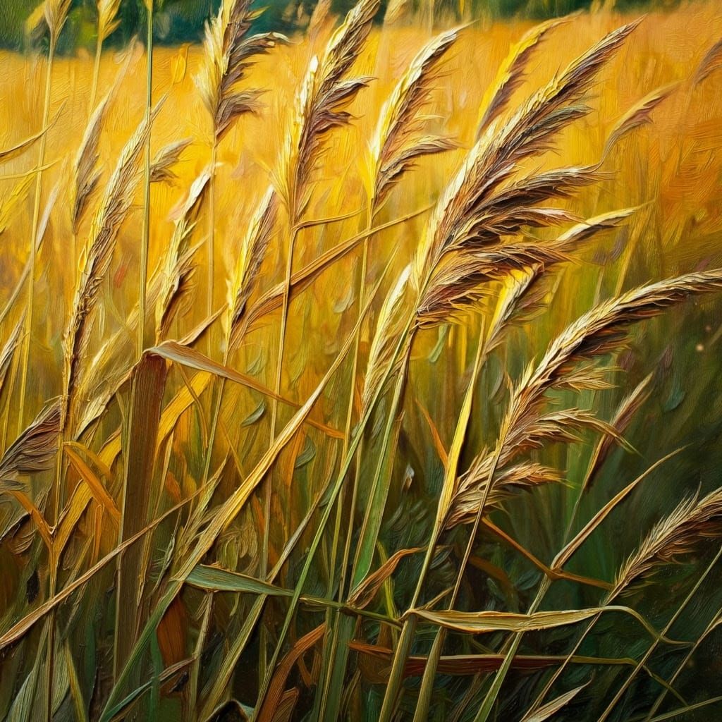 Impressionist botanical painting. Close-up. A clump of foxta...