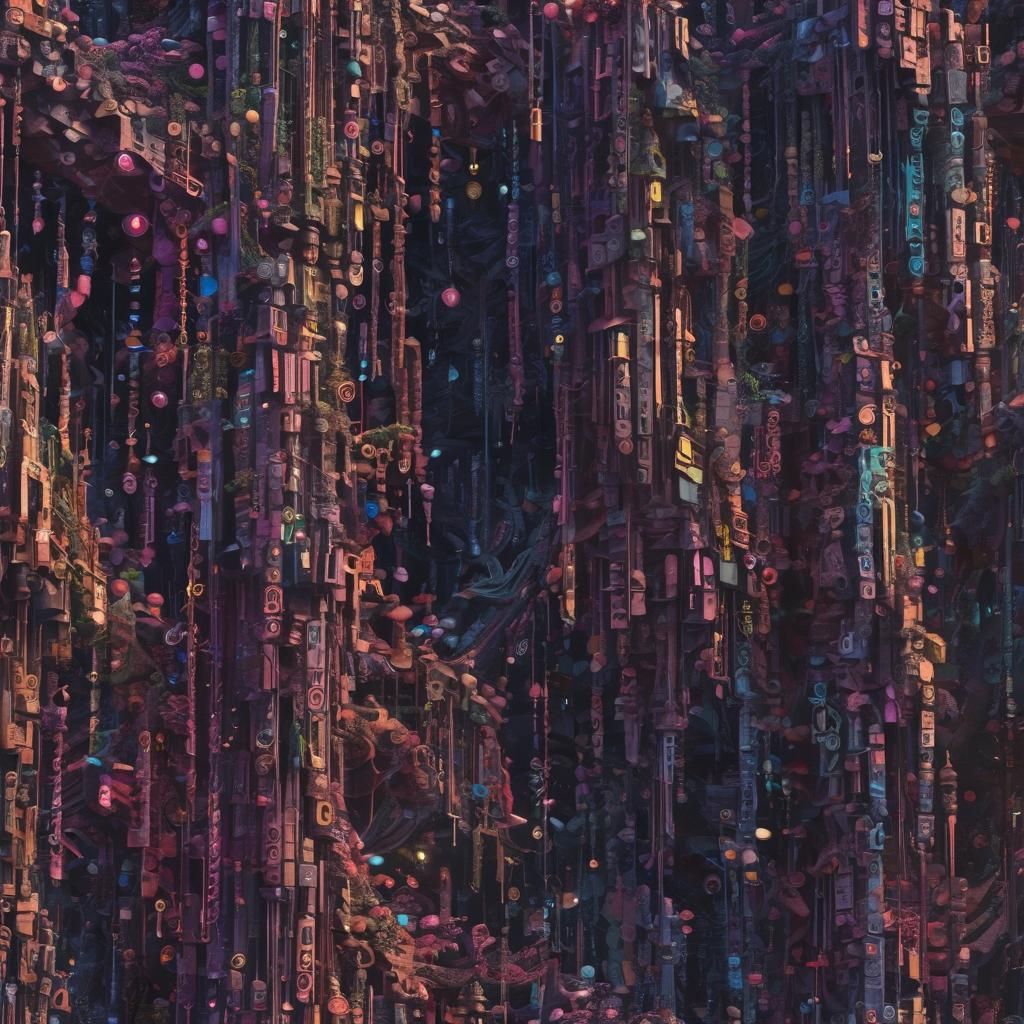Binary Code Dream in Detailed Matte Painting Style