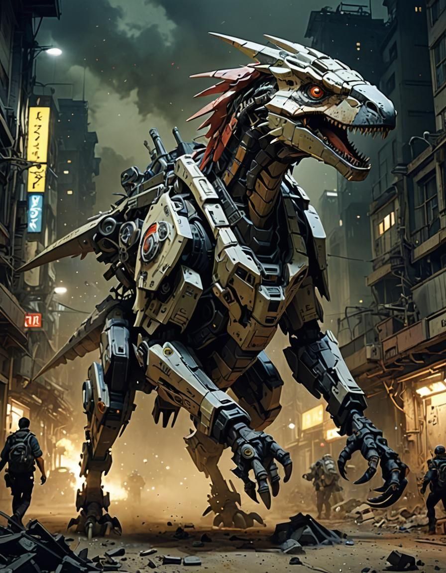 Dystopian Night War Scene