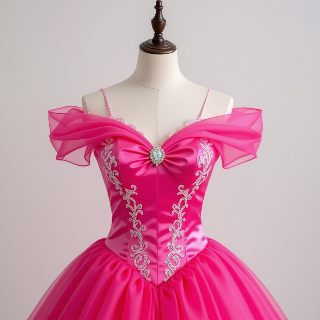 Hot Pink Lace Bodice Inspired by Fairy Tales