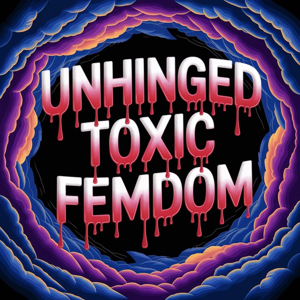 Toxic FemDom in Vivid 3D Blood Drip Style Digital Art