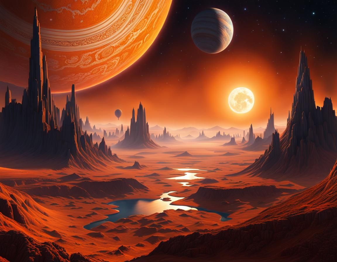 Giant Orange Planet in a Wonderland Universe