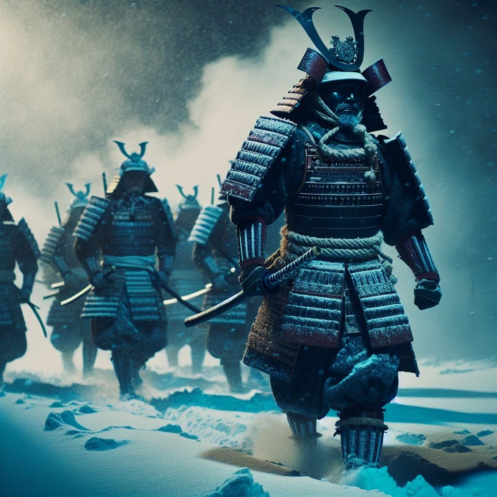 Samurai in Snow: Dark Fantasy Retrowave