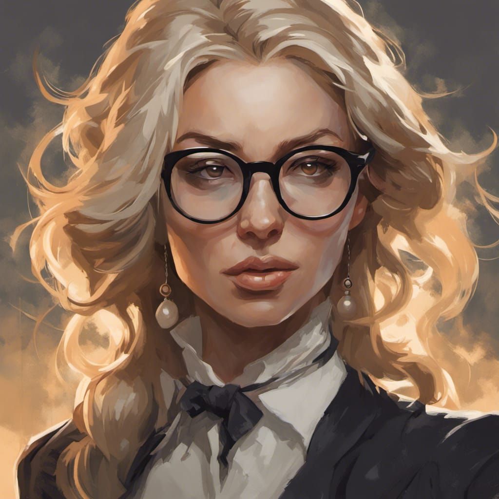 Romantic Portrait of a Professor in Art Nouveau Style