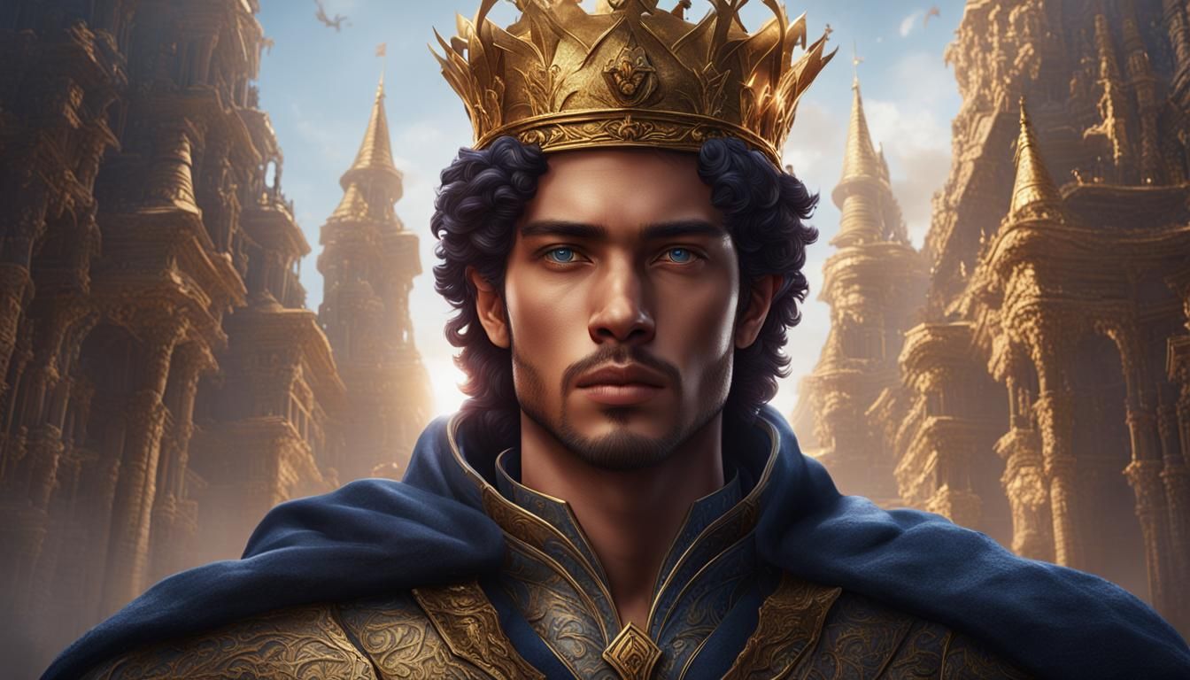 Handsome Young King: Detailed Fantasy Matte Painting