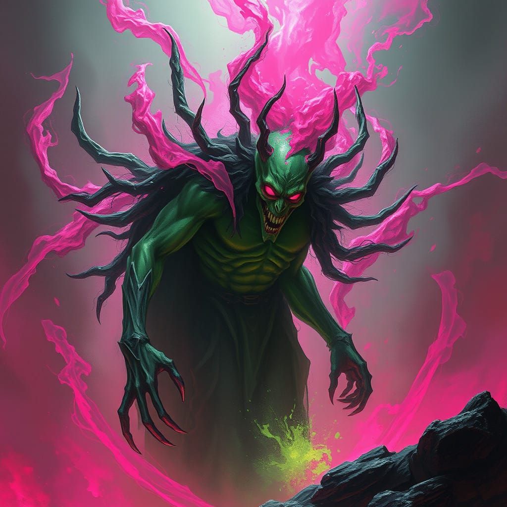 Vibrant Fantasy in Cyberpunk Style