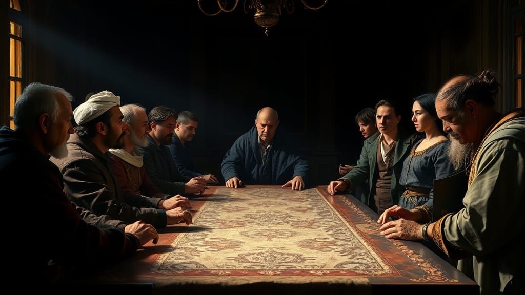 Debate Scene in Dramatic Renaissance Style