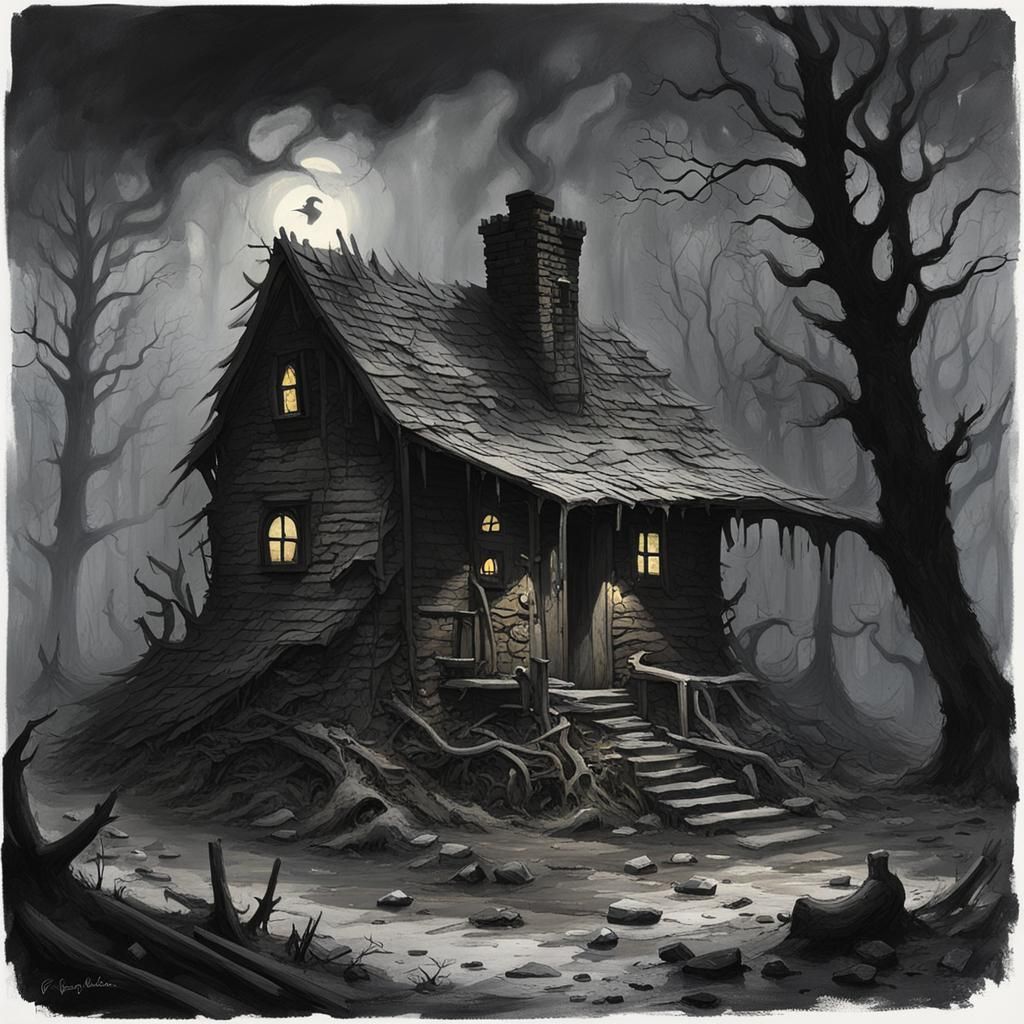 Sinister Witch's Cottage in Dead Forest