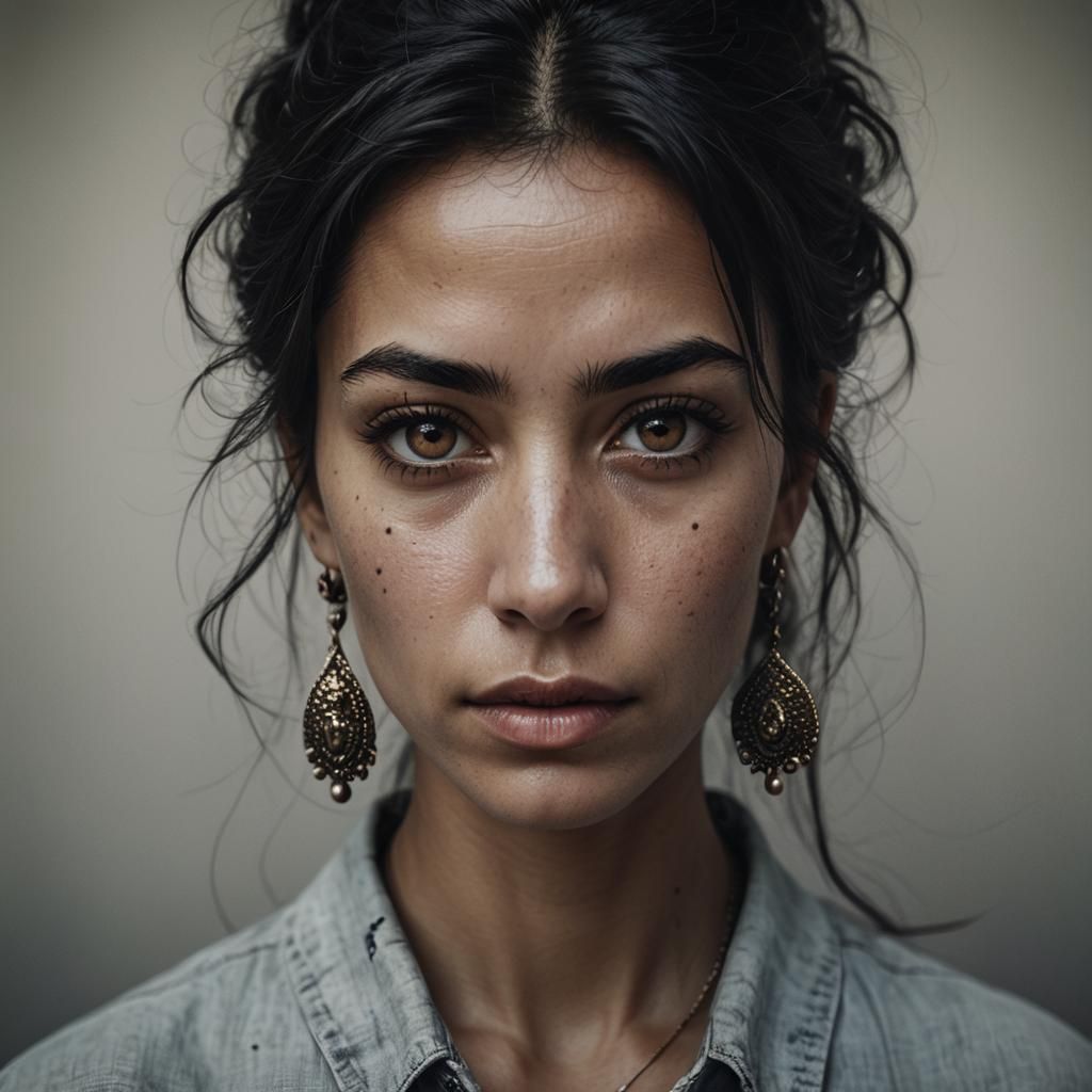 Beautiful Girl with Big Earrings: Portrait Photography