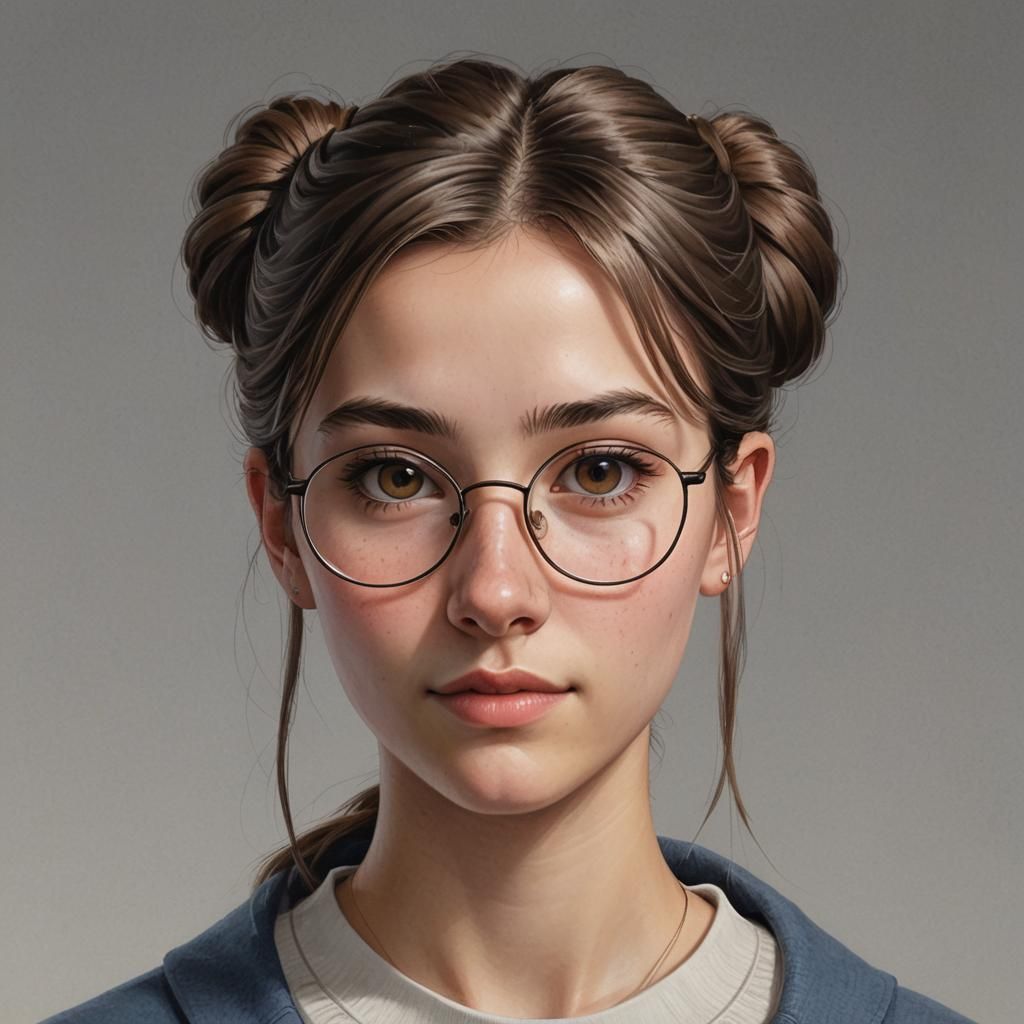Hyperrealistic Portrait of a Geeky High School Student