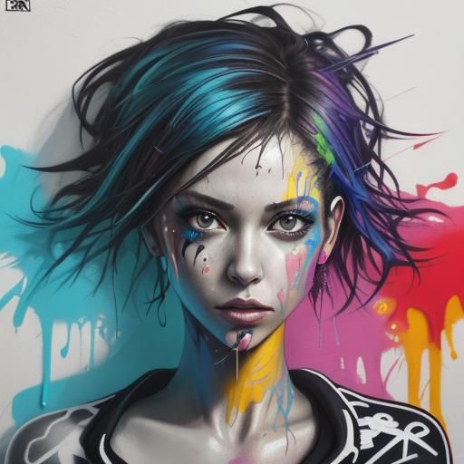 Colorful Graffiti Art with Polychromatic Details