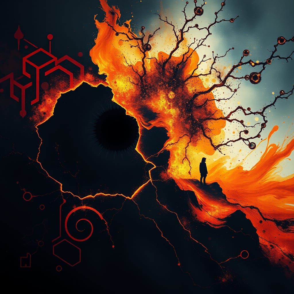 Volcanic Iris Double Exposure with Magma and Nomad