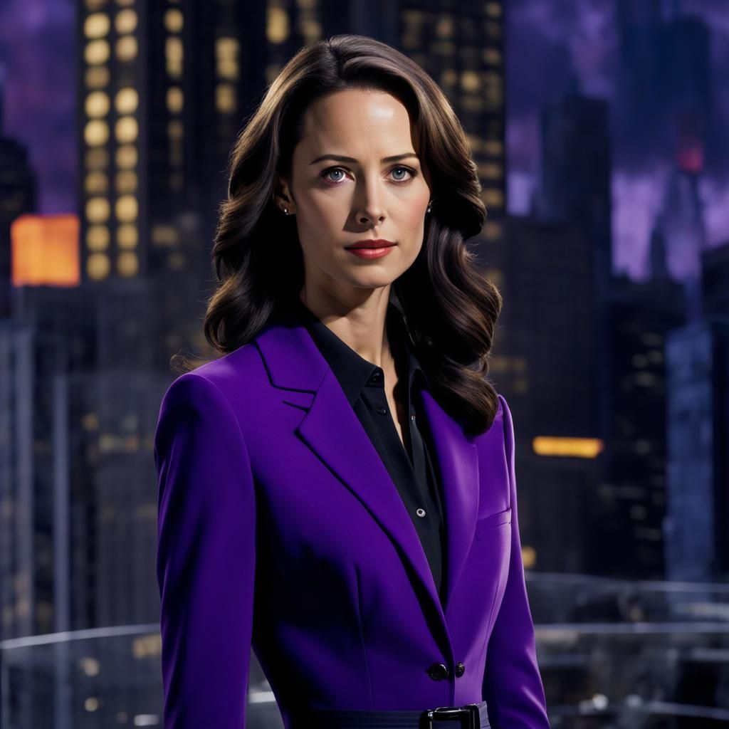 Lois Lane in Purple Suit at the Daily Planet