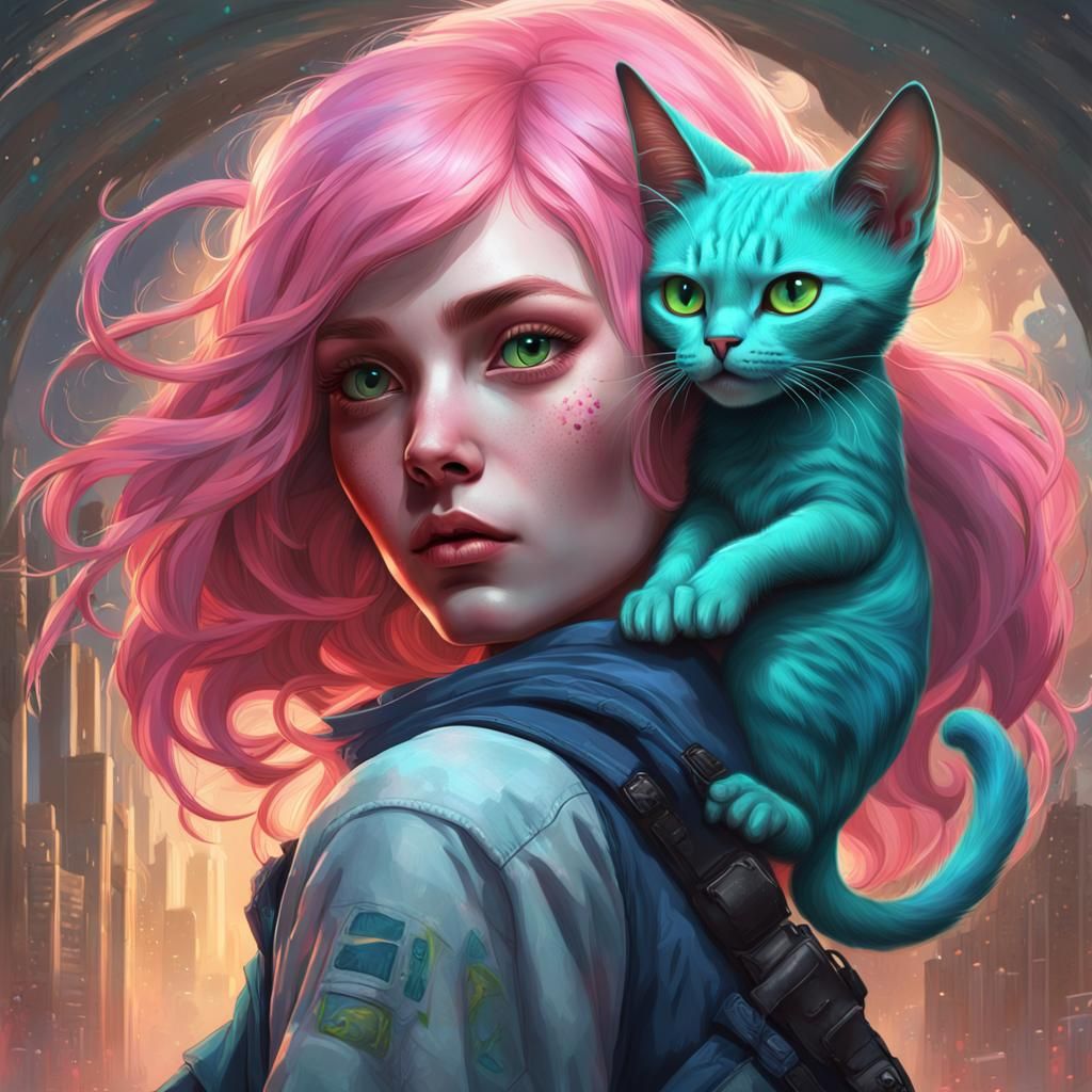 Alien Girl Portrait in Hyperdetailed Digital Art