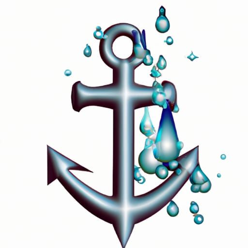 Silver Anchor with Dripping Water