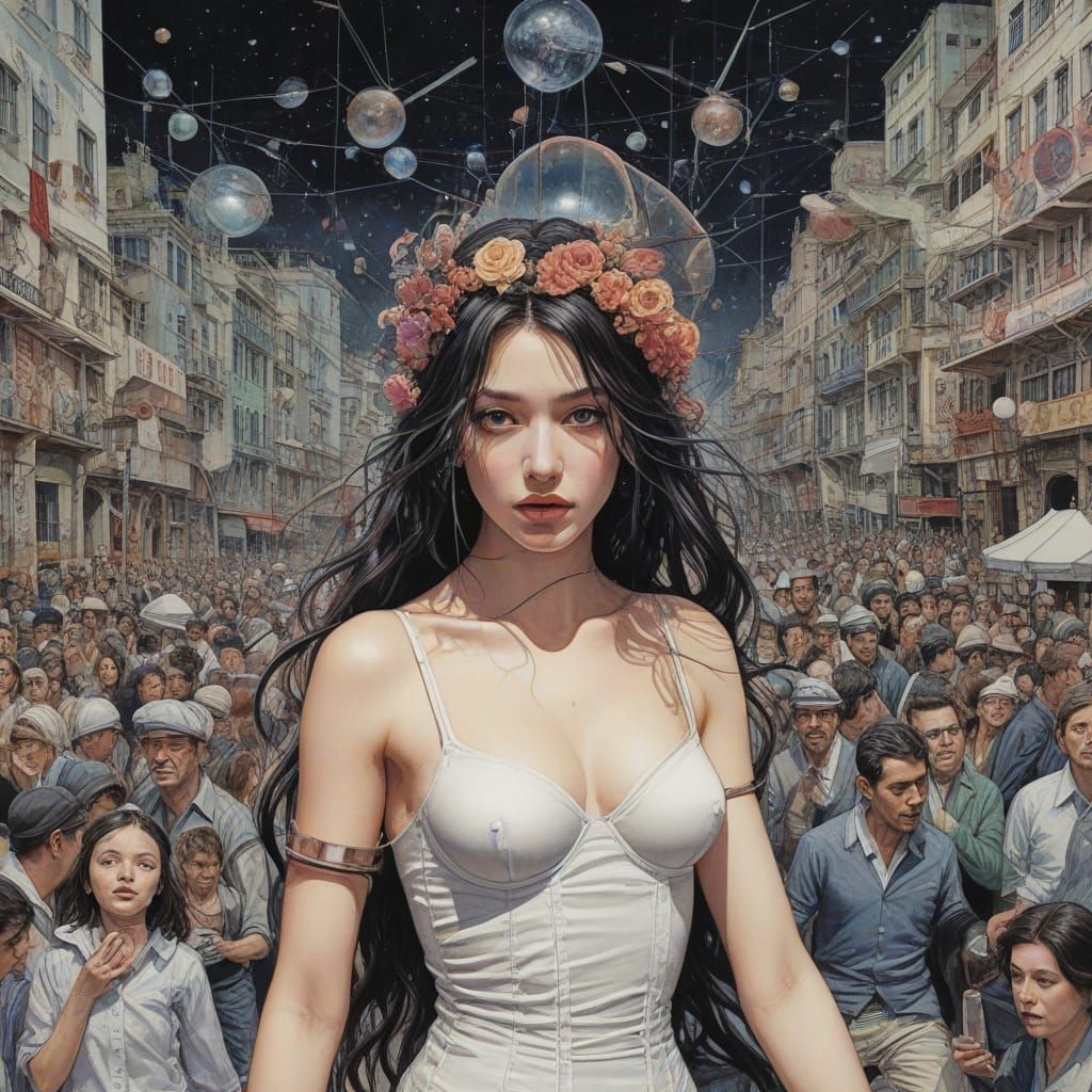 Mathematical Surrealism in Vibrant Watercolour