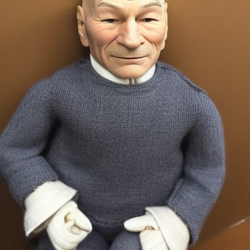Patrick Stewart as a doll
