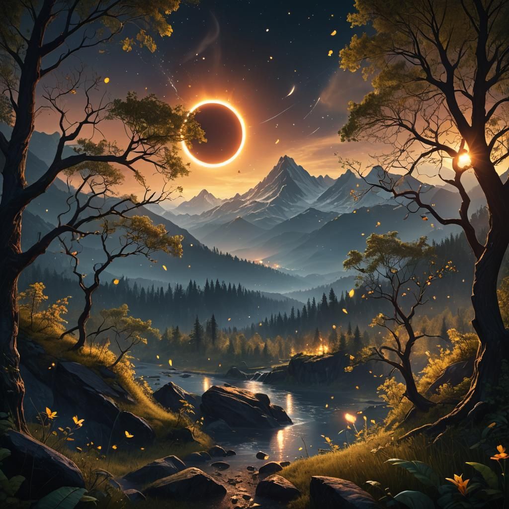 Solar Eclipse Illuminates a Mysterious Forest