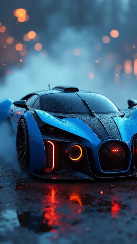 Futuristic Bugatti with Stealth Jet Elements