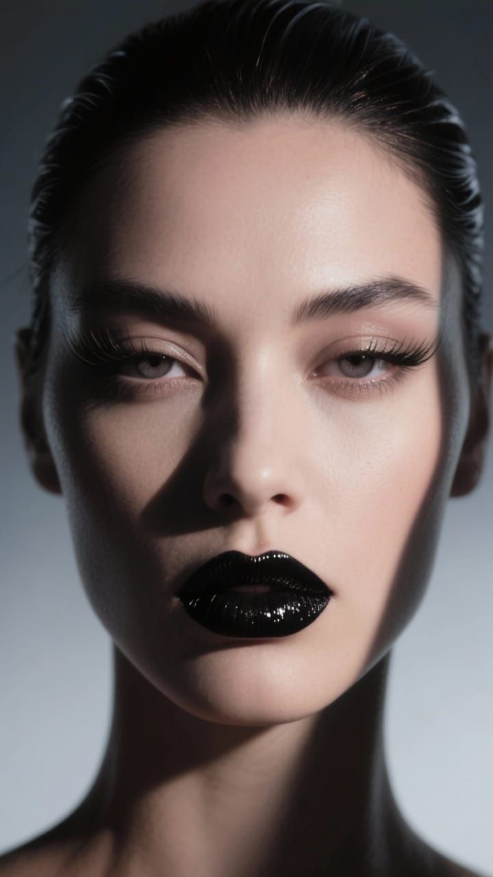 Hyperrealistic Woman Portrait with Exaggerated Features