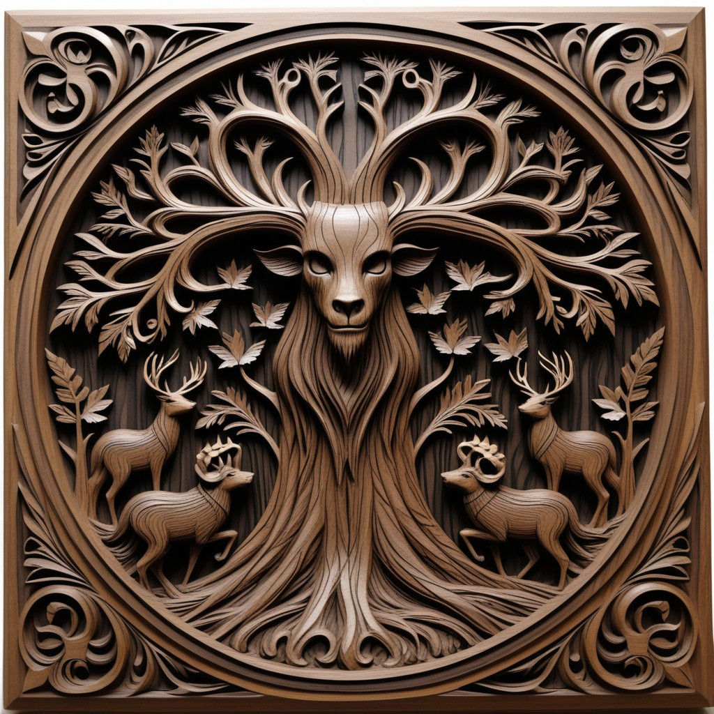 Dark Fantasy Wood Carvings in Intricate Detail