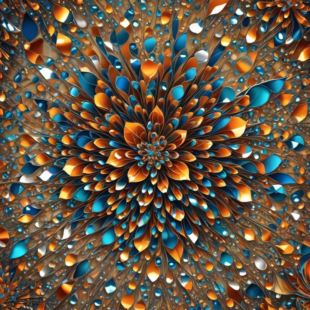 Magical Origami Flower Macro in Abstract Digital Art