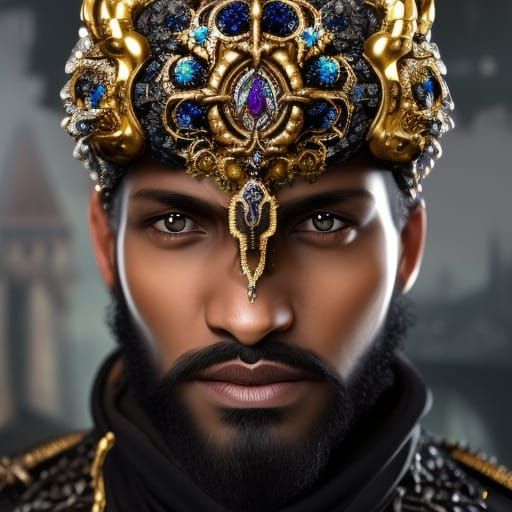 Majestic Skull Portrait with Jewel Crown in 8K