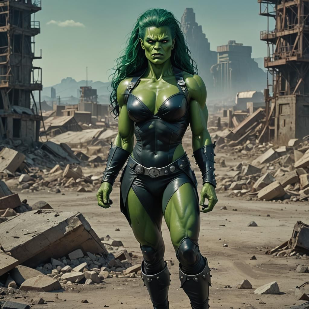 A hyperrealistic Female Pinhead from the movie Hellraiser as...