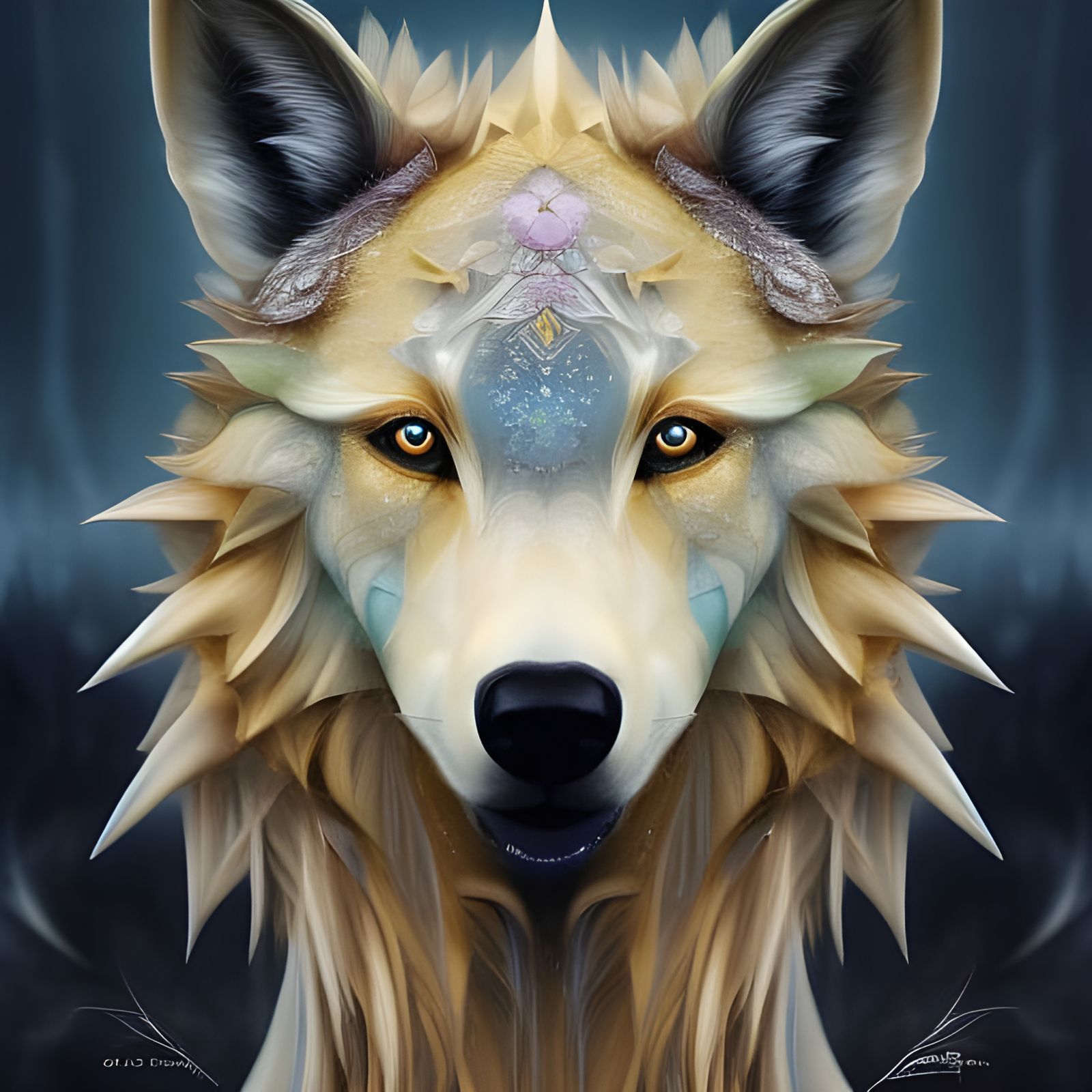Yellow Fancy Jewled Wolf
