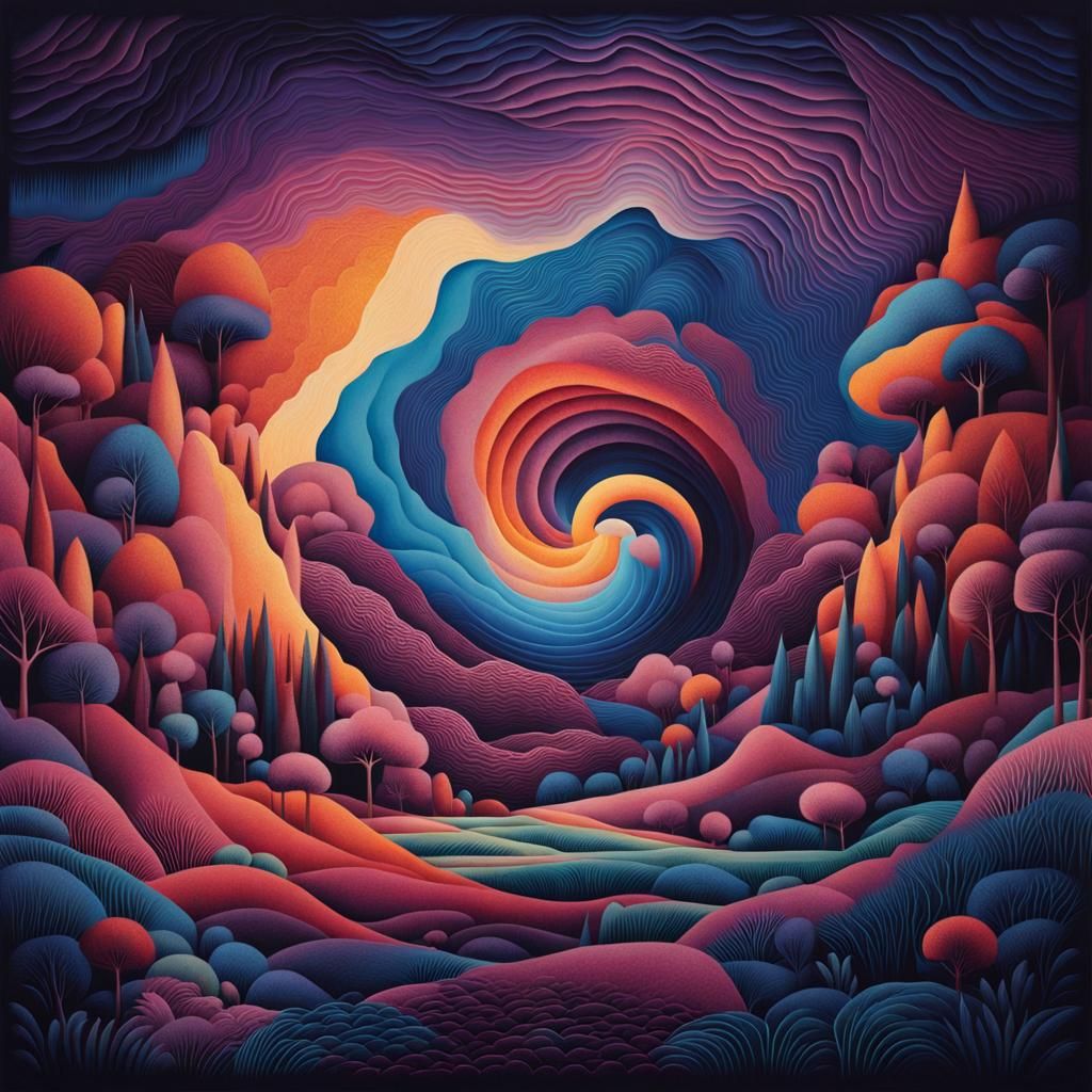 Optical Illusion Layerscape with Hidden Dimensions