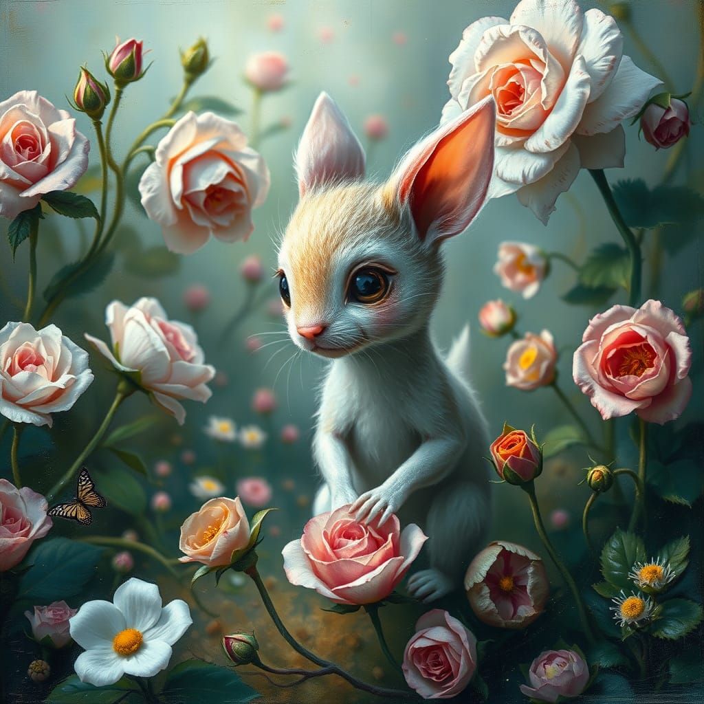 Surreal Ethereal Creature Portrait in Wonderland