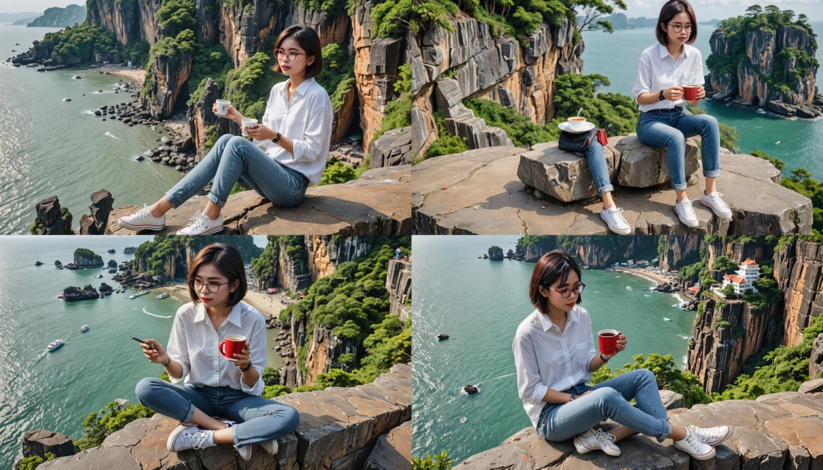 Realistic Thai Girl with Miniature Replica, 8K Art