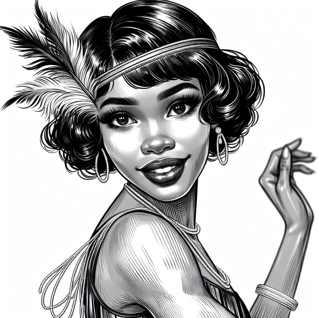 Roaring 20s Portrait of a Dancing Flapper