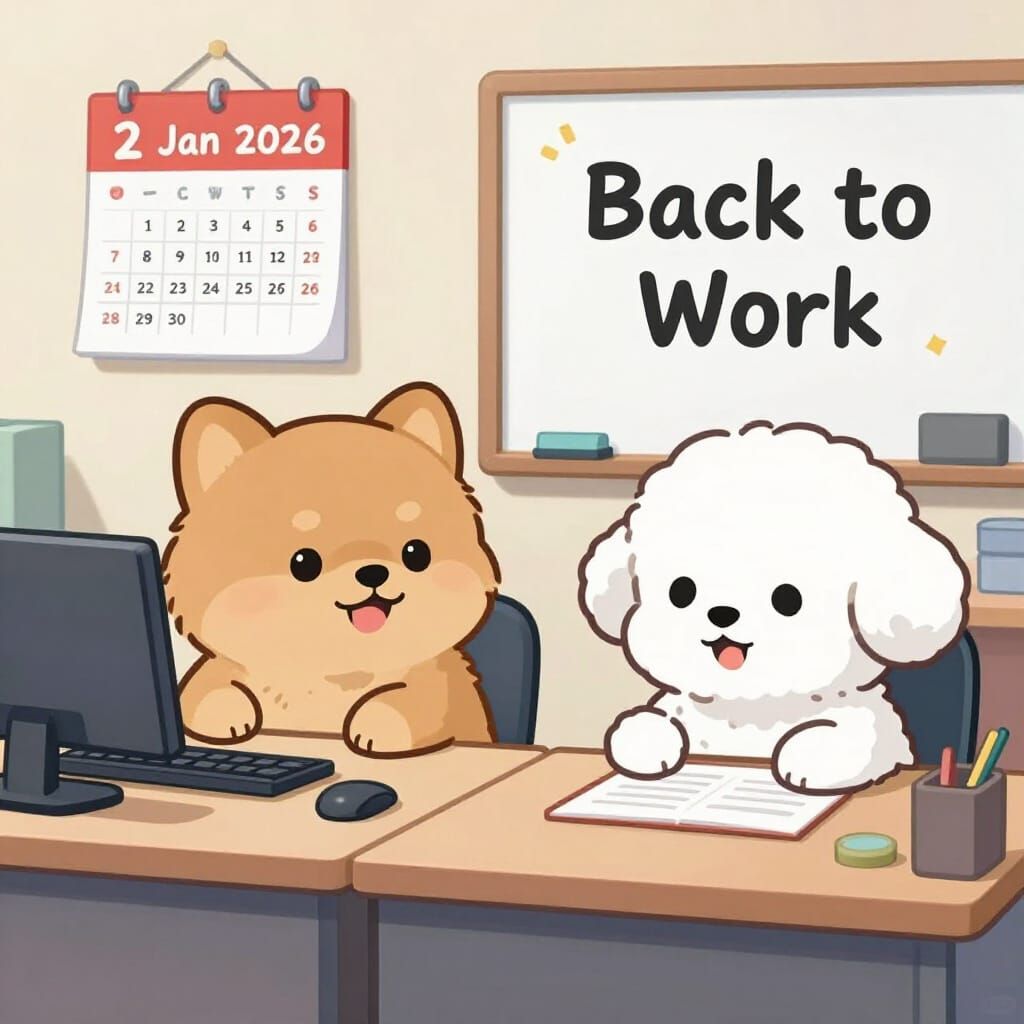 Dogs Working in a Modern Office, Anime Style