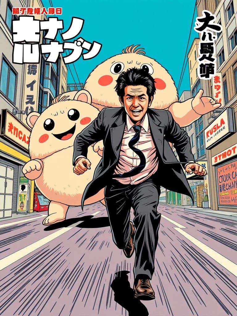 Retro Manga Action Movie Poster from the 90s