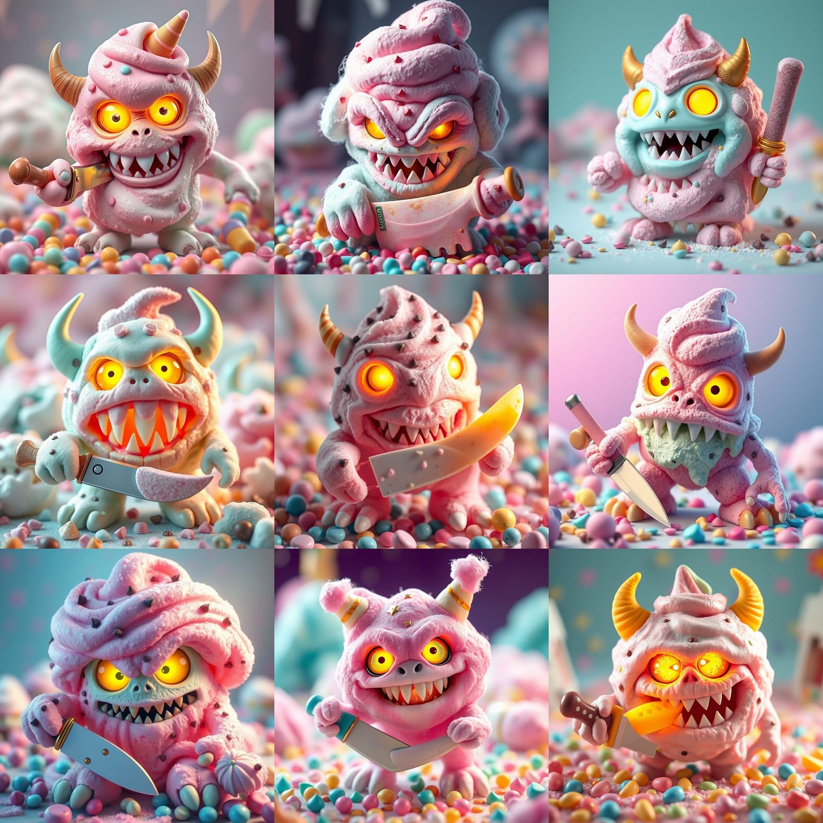 Candy Monster in Candyland: Digital Illustration
