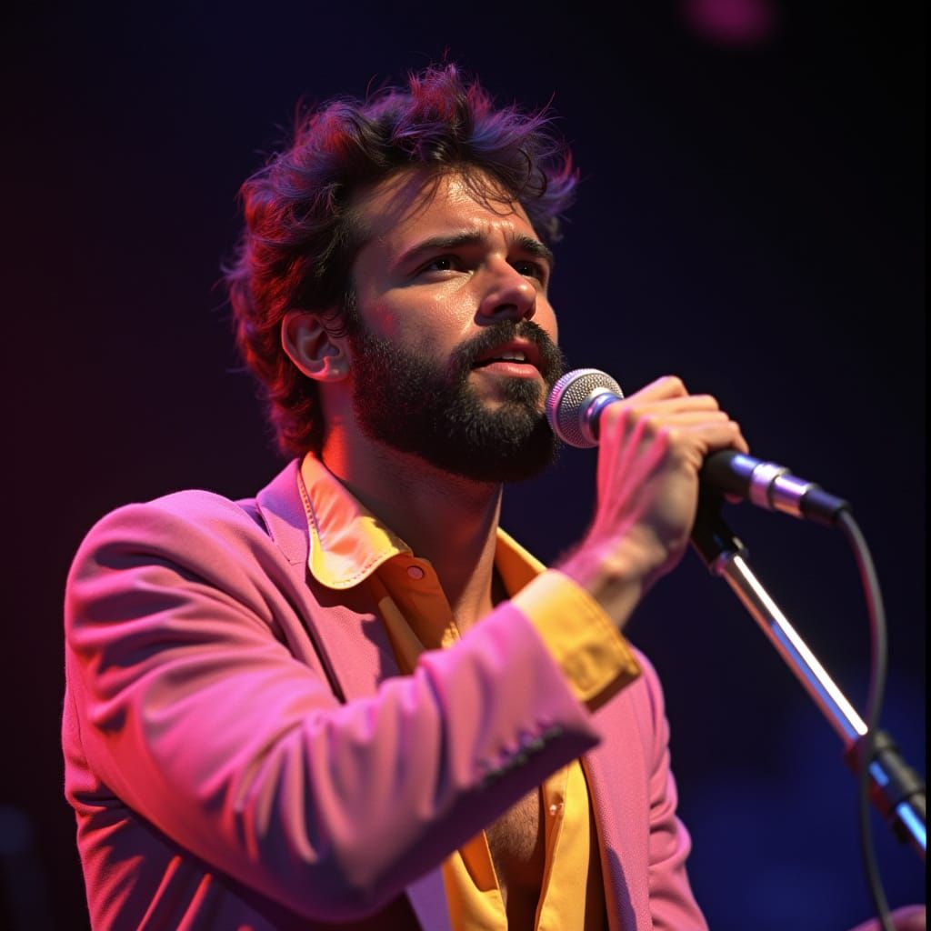 Handsome singer