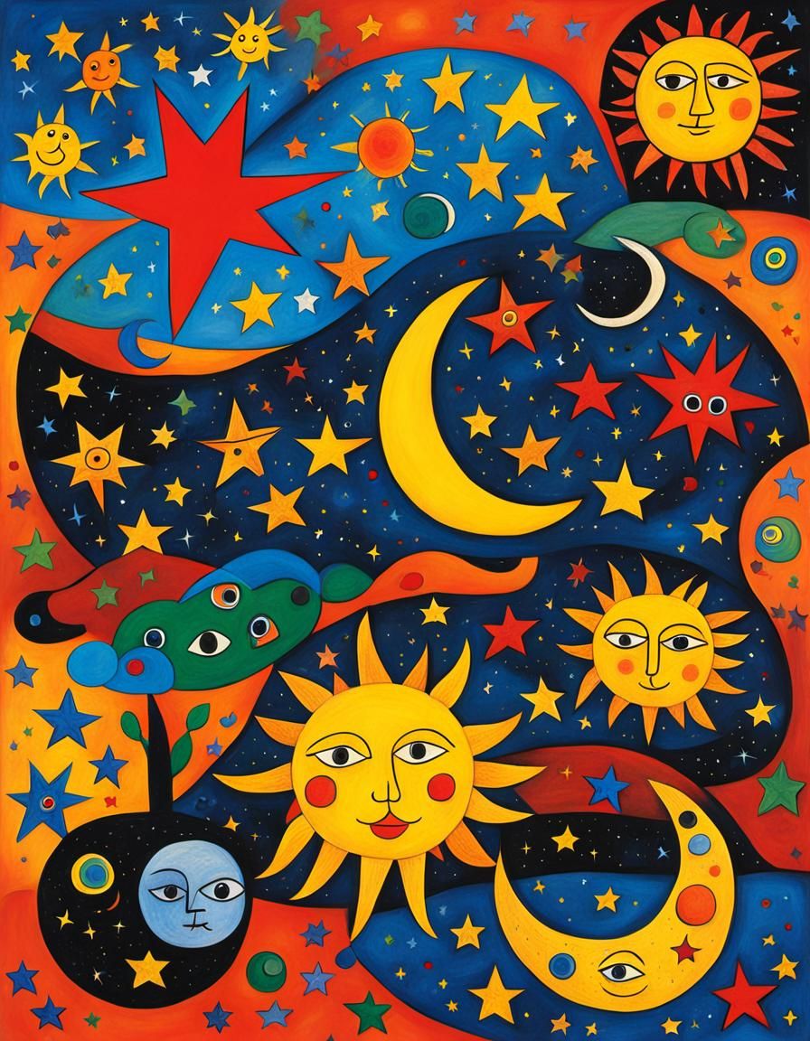 Sun, Moon, and Stars: Surreal Folk Art