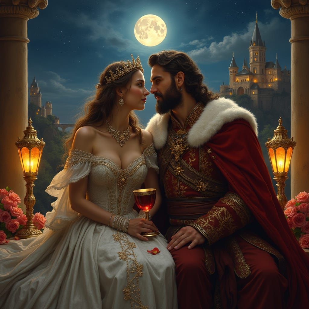 Romantic King and Queen in Renaissance Style