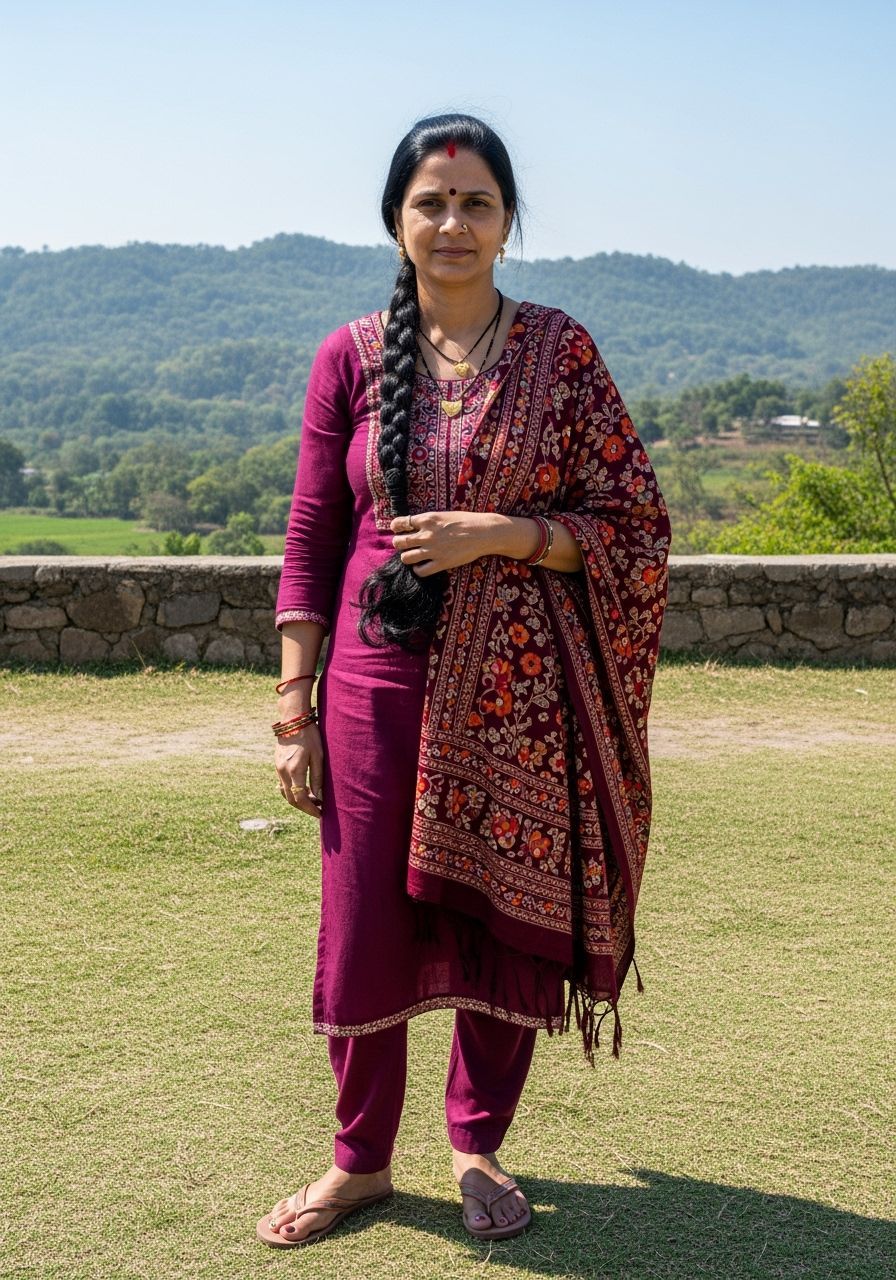 Portrait of a 40-Year-Old Indian Woman