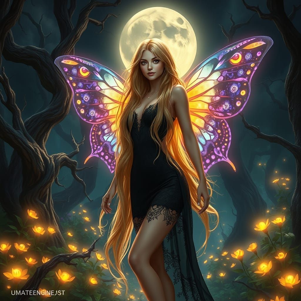 Goddess of the Night in Moonlit Majesty